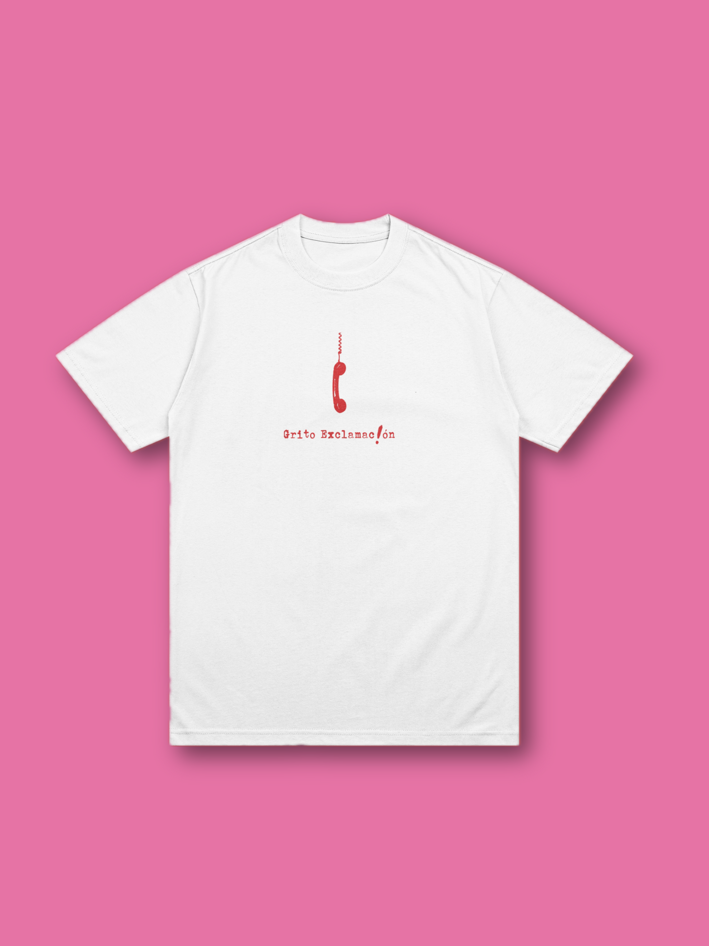 Playera Grito Exclamación Blanca / Rojo