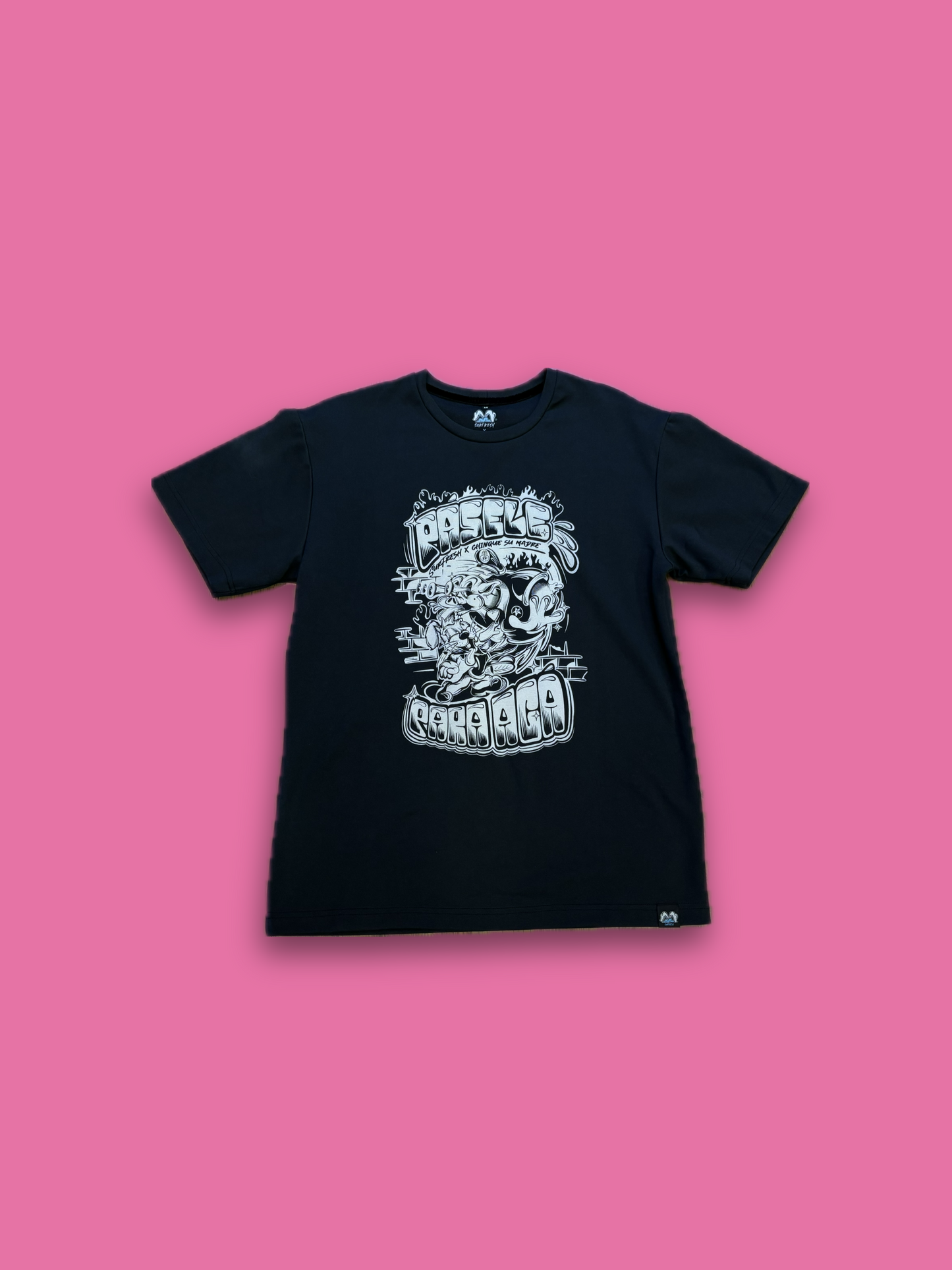 Playera Chingue Life X Surfresh Washed Up Negro