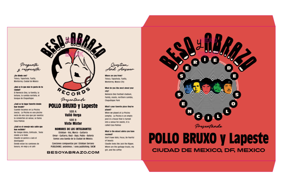 Pollo Bruxo y Lapeste - Beso y Abrazo 7"45 RPM (Vinyl)