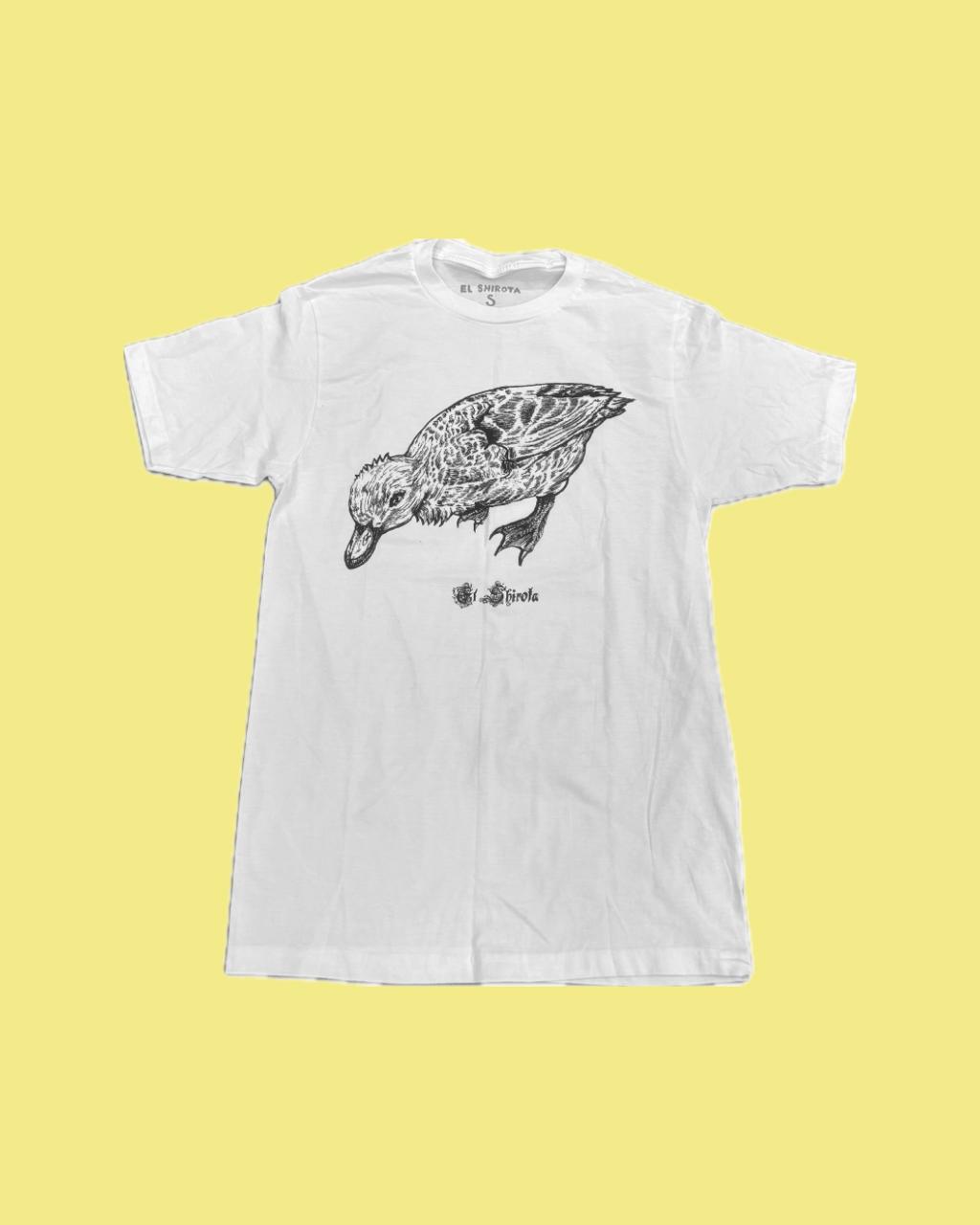 Playera El Shirota Pato Diseño Frontal Blanca